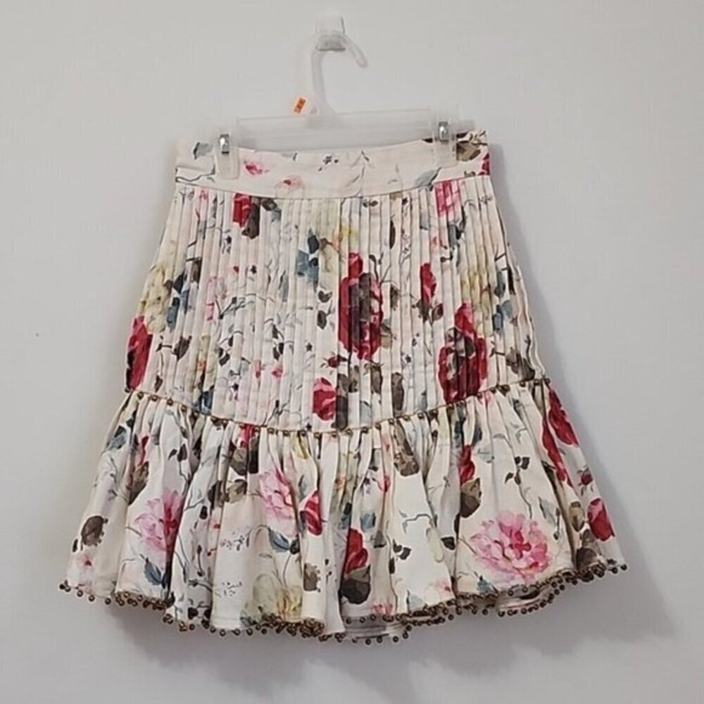 RARE Zimmermann Mischief Tuck Beaded Linen Skirt Size 0 XS - Picture 3 of 14